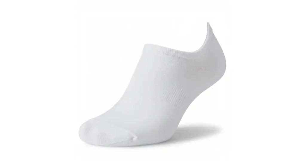A single white low-cut sock.